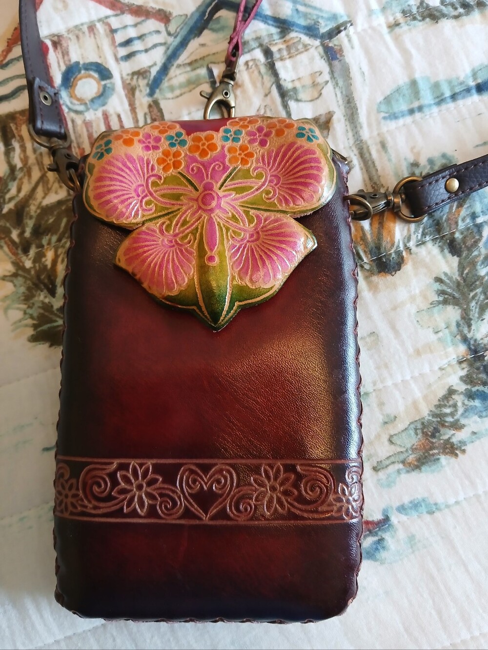 Mexican Butterfly Hand Tooled Leather - Picture 3 of 16
